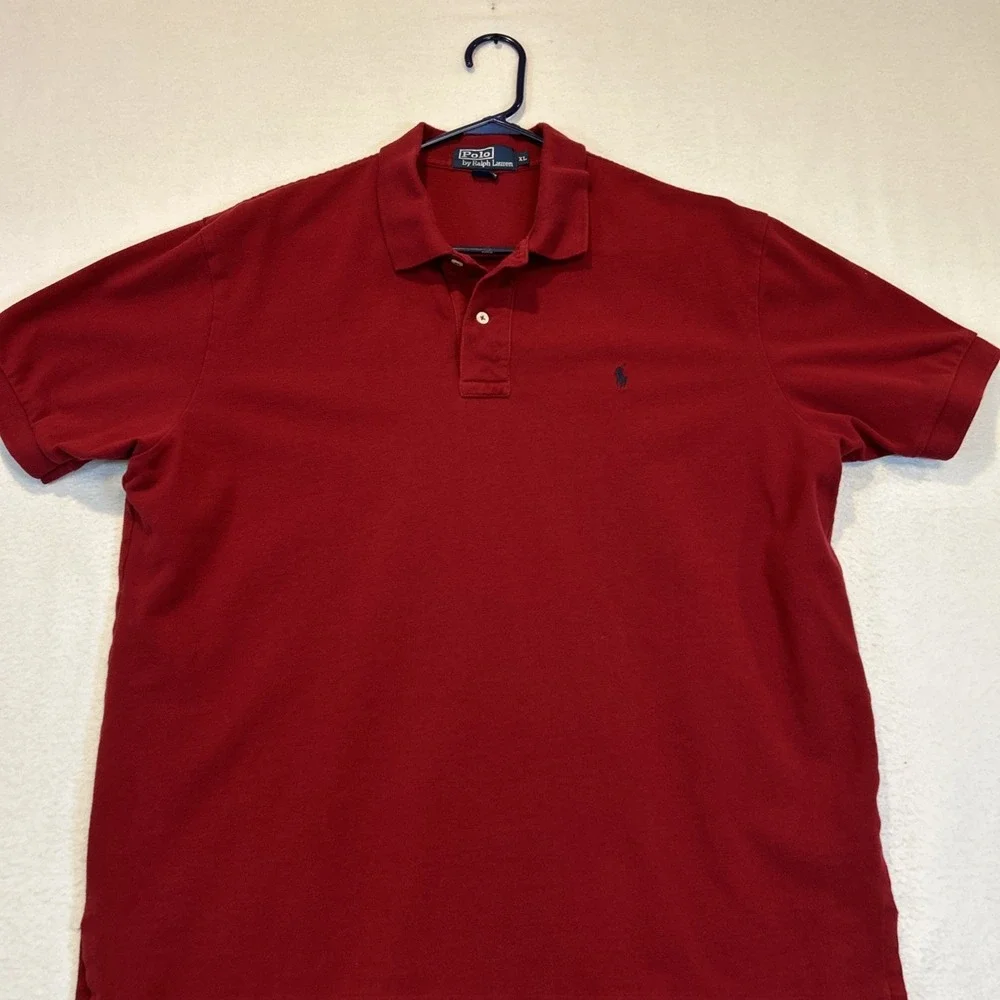 Ralph Lauren Polo Golf Shirt Mens XL Red Short Sleeve 100% Cotton Vintage Pique